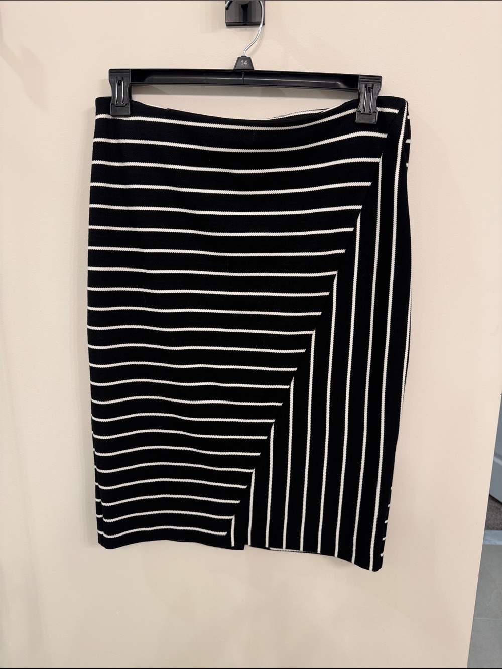 Ivanka Trump Black & White Striped Pencil Skirt